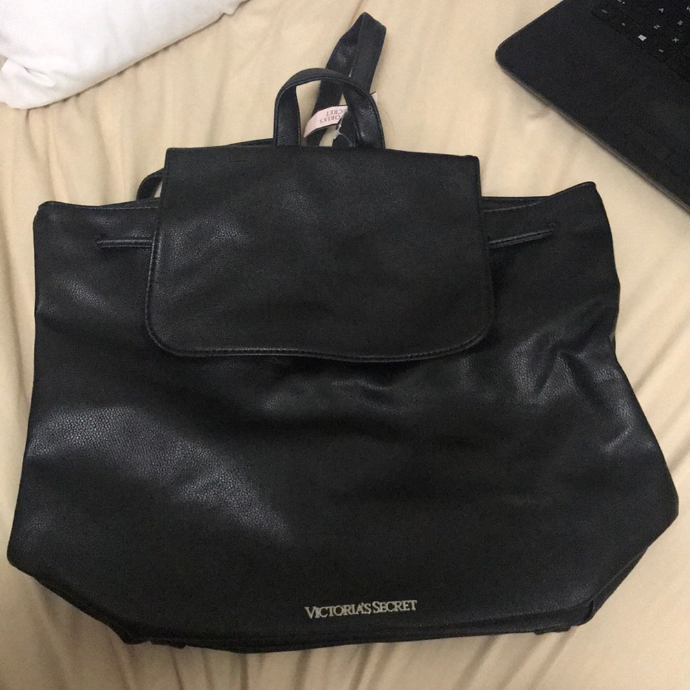 NEW!! Victoria’s Secret Black leather backpack